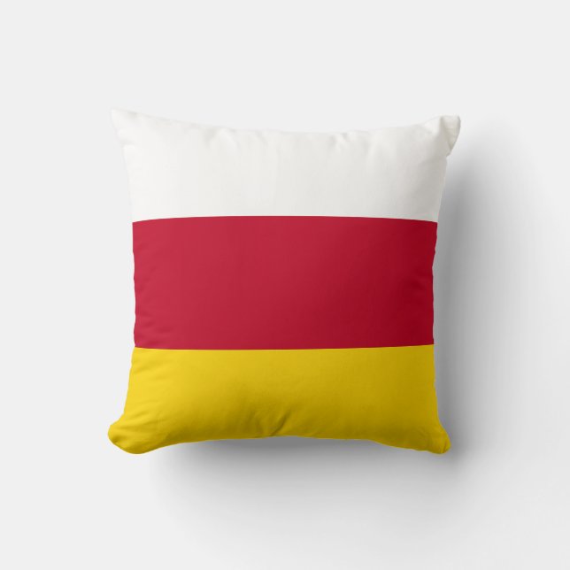 North Ossetia Flag Throw Pillow (Front)