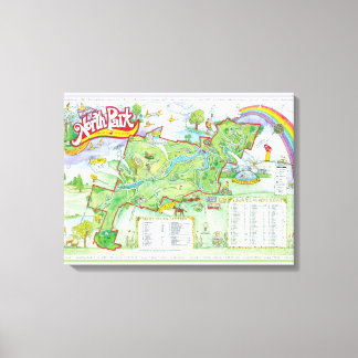 North Park Map - Allegheny County, Pittsburgh, PA Canvas Print
