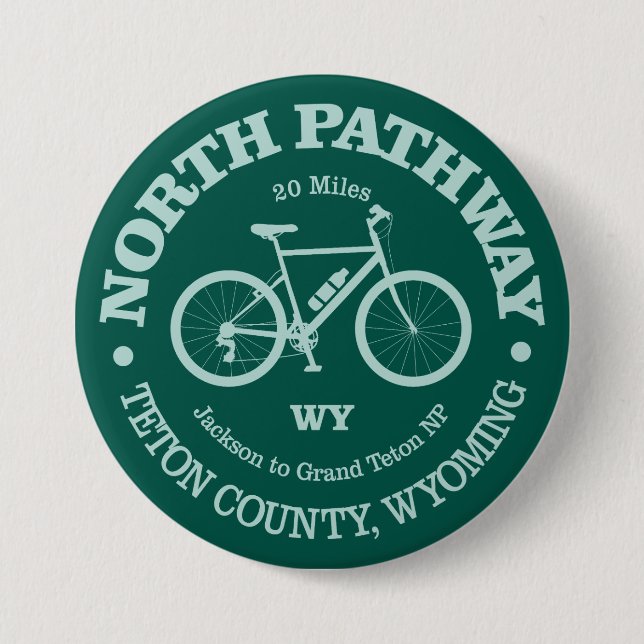 North Pathway (cycling) 3 Inch Round Button (Front)