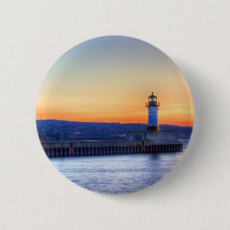 North Pier and Lighthouse 2 Inch Round Button