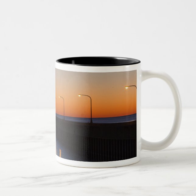 North pier Lighthouse in Duluth, Minnesota, Two-Tone Coffee Mug (Right)
