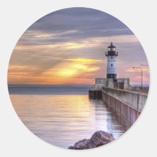 North Pier Morning Classic Round Sticker