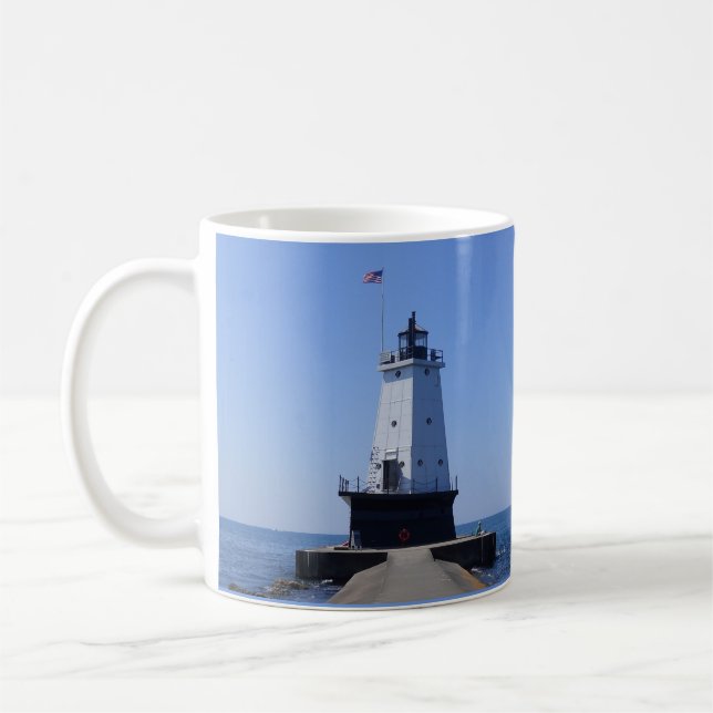 North Pierhead Lighthouse, Ludington, MI  Coffee Mug (Left)