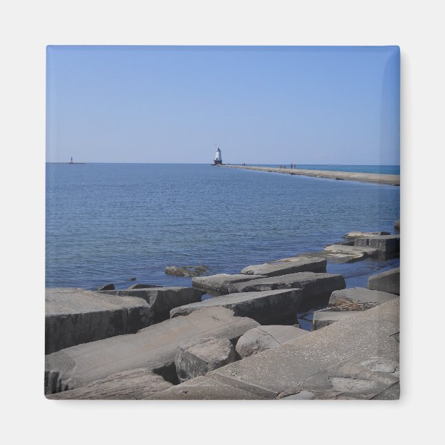 North Pierhead Lighthouse, Ludington, MI  Magnet (Front)