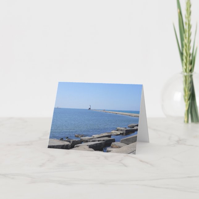 North Pierhead Lighthouse, Ludington, MI Notecard (Front)