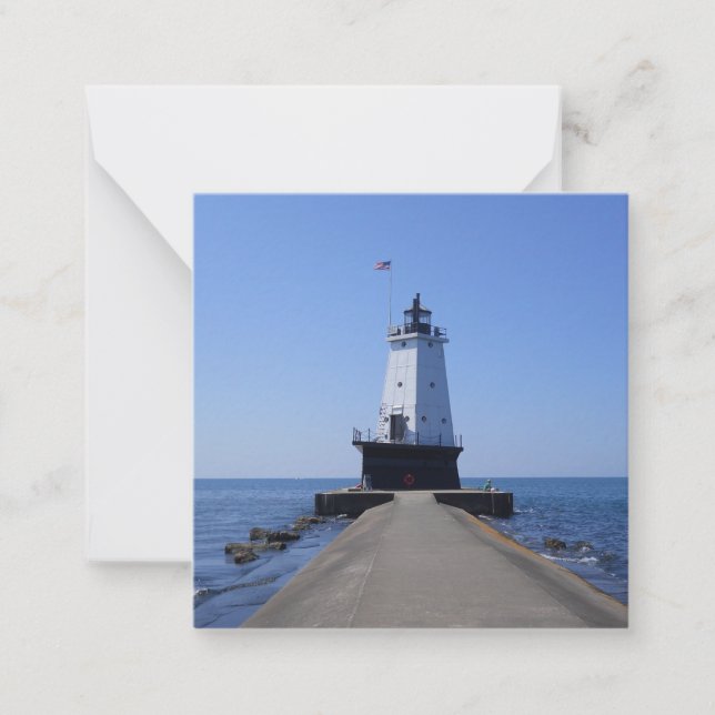 North Pierhead Lighthouse (MI) Flat Note Cards (Front)