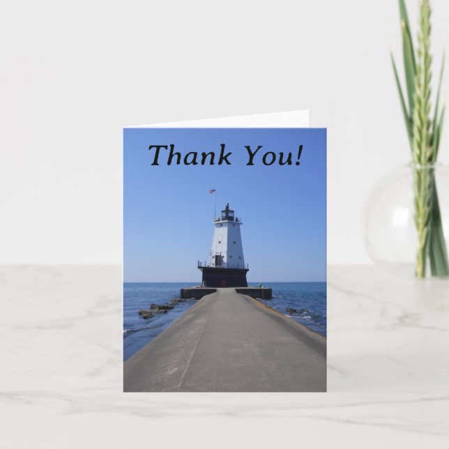 North Pierhead Lighthouse Thank You Card (Front)
