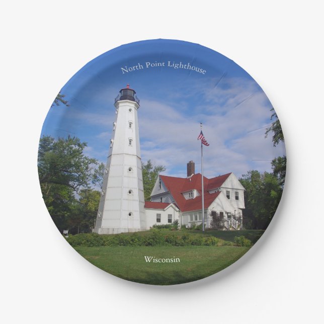 North Point Lighthouse paper plate (Front)