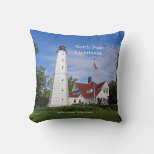 North Point Lighthouse square pillow
