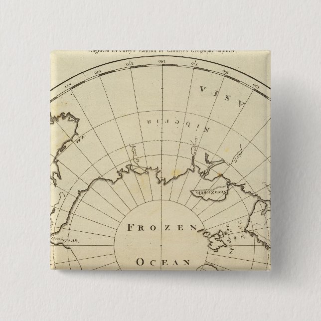 North Pole 2 Inch Square Button (Front)