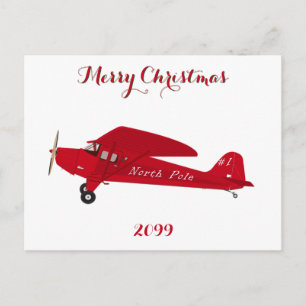 North Pole Airplane Christmas Postcards