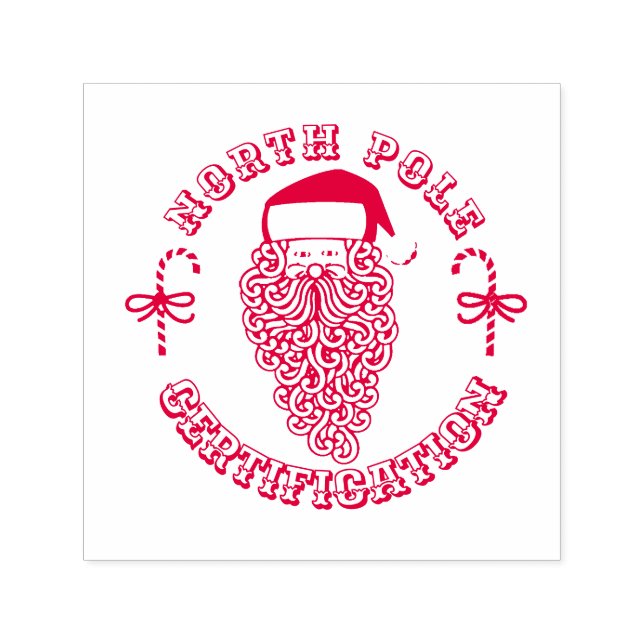 North Pole approval by Santa Claus with candy cane Self-inking Stamp (Design)