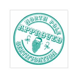 North Pole approved Santa's certification toys fun Self-inking Stamp