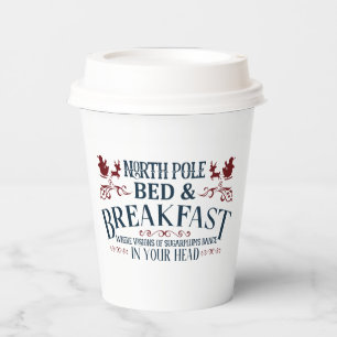 North Pole Bed Breakfast Christmas Paper Cups