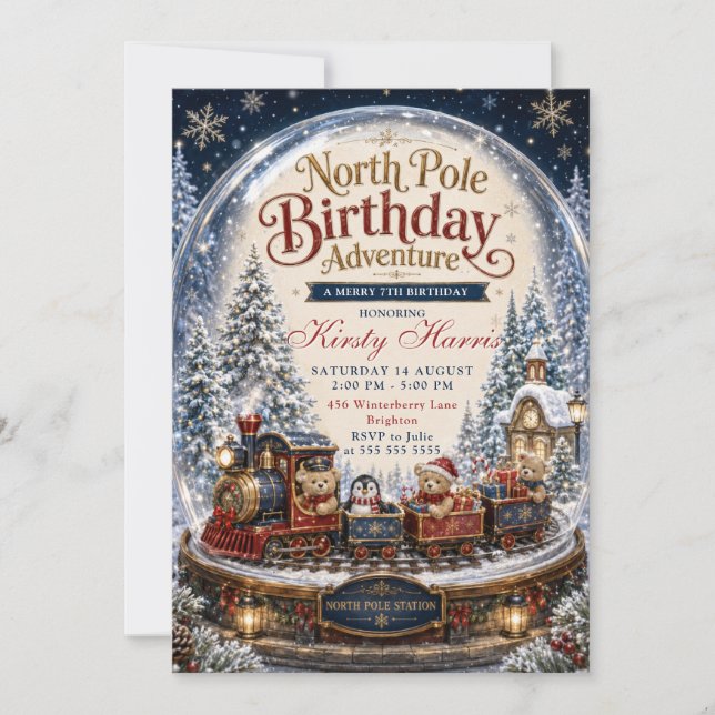 North Pole Birthday Adventure Birthday Invitation (Front)