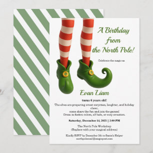 North Pole Birthday Magic   Enchanted Elf Invitation