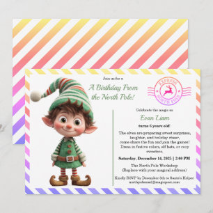 North Pole Birthday Magic   Enchanted Elf Invitation