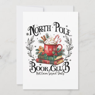 North Pole Book Club Hot Cocoa Christmas Invitation