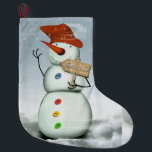 North Pole Bound Snowman Large Christmas Stocking<br><div class="desc">North Pole Bound Snowman</div>
