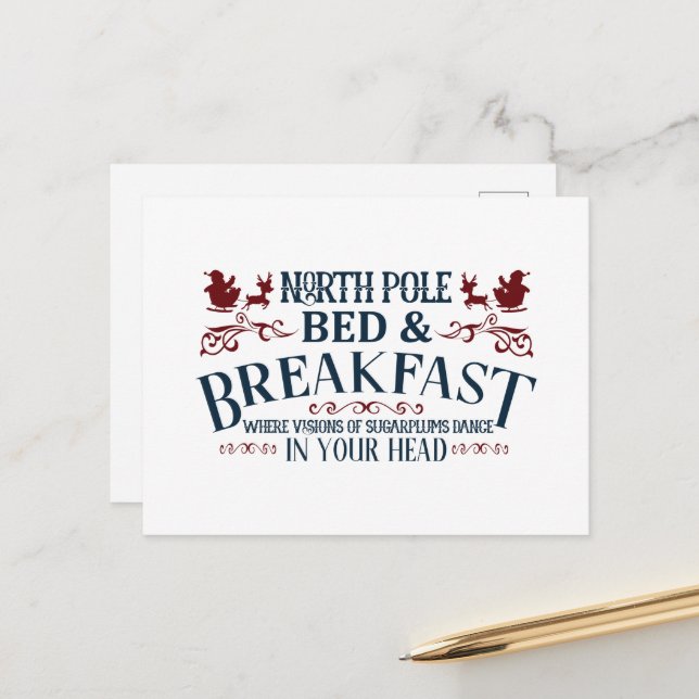North Pole Bread Breakfast Holiday Postcard (Front/Back In Situ)