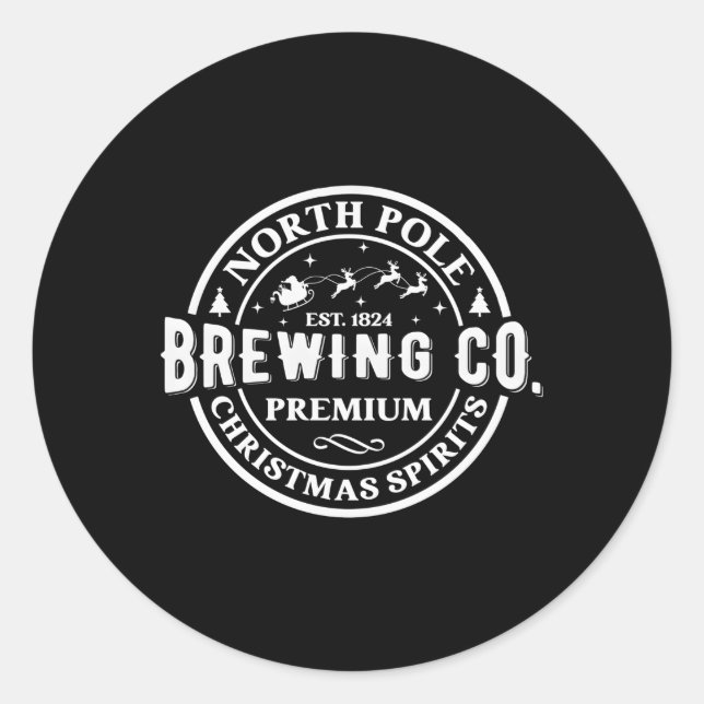 North Pole Brewing Co Company Spirits Classic Round Sticker (Front)