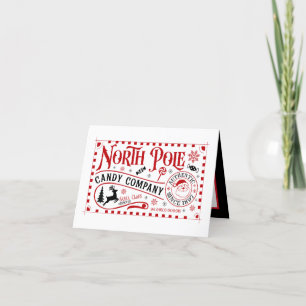 North Pole candy company customizable Holiday Card