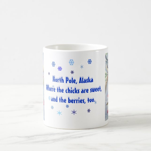 North Pole Chickadee Mug with Text (Center)