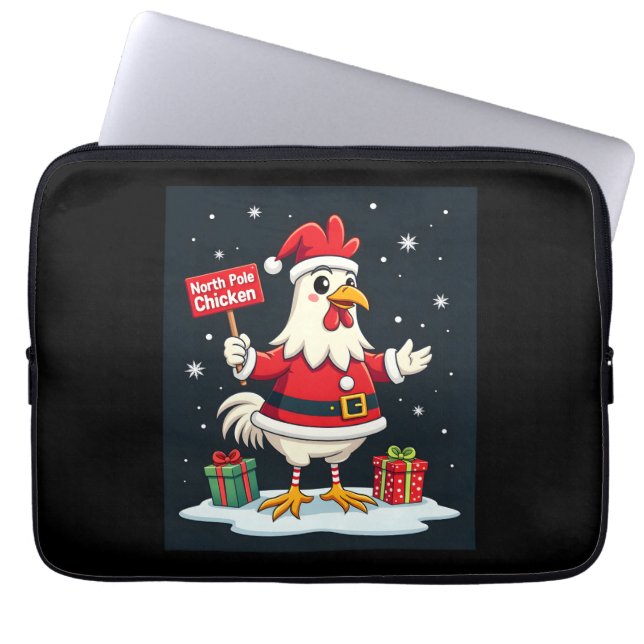 North Pole Chicken Laptop Sleeve (Front)