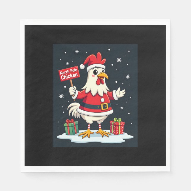 North Pole Chicken Napkin (Front)
