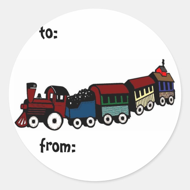 North Pole Choo Choo Classic Round Sticker (Front)
