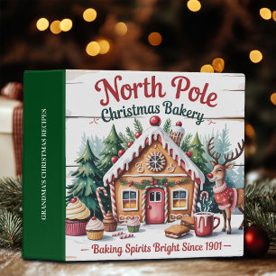 North Pole Christmas Bakery Add Name Binder