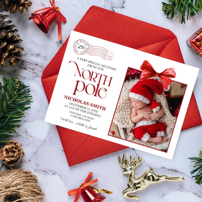 North Pole Christmas Birth Announcement (Creator Uploaded)