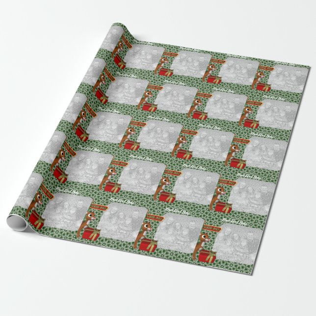 North Pole Christmas Holiday Photo Wrapping Paper (Unrolled)