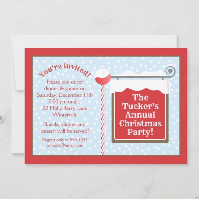 North Pole Christmas Party Invitation (Front)
