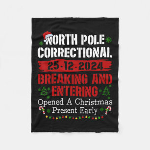 North Pole Correctional Breaking And Entering Open Fleece Blanket