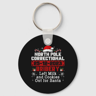 North Pole Correctional Bribery Left Milk Cookies  Keychain