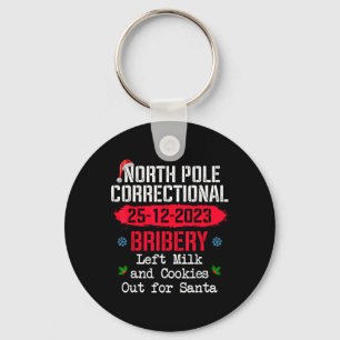 North Pole Correctional Bribery Left Milk Cookies  Keychain