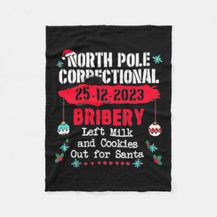 North pole correctional christmas pajamas fun  fleece blanket