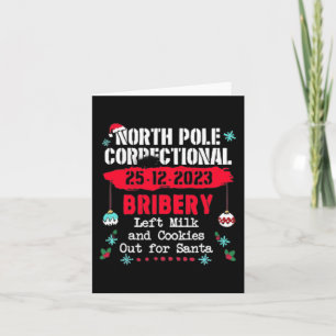 North pole correctional christmas pyjamas fun card
