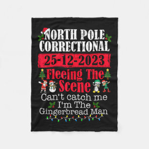 North Pole Correctional Fleeing The Scene Can't Ca Fleece Blanket