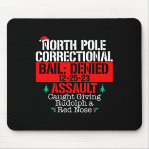 North Pole Correctional Giving Rudolph Matching Fa Mouse Pad