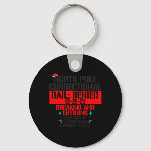 North Pole Correctional Opened Xmas Presents Match Keychain