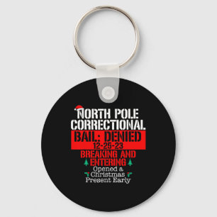 North Pole Correctional Opened Xmas Presents Match Keychain