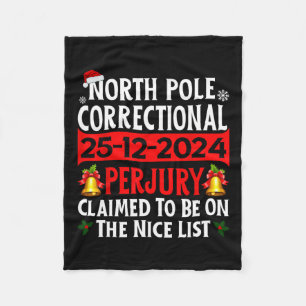 North Pole Correctional Perjury 2024 Matching Fami Fleece Blanket