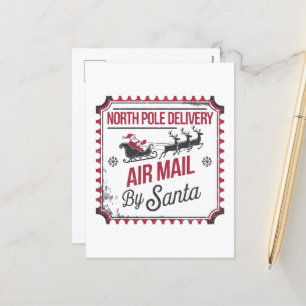 North Pole Delivery add message Holiday Postcard