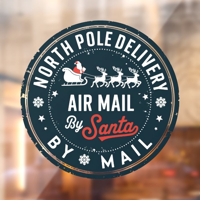 North Pole delivery air mail Window Cling (Sheet 2)
