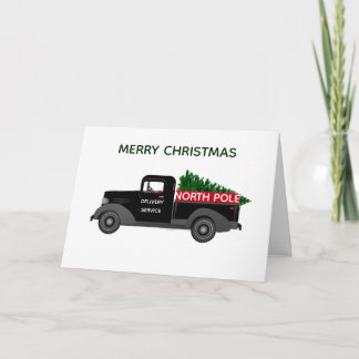 North Pole Delivery Vintage Truck Christmas Card