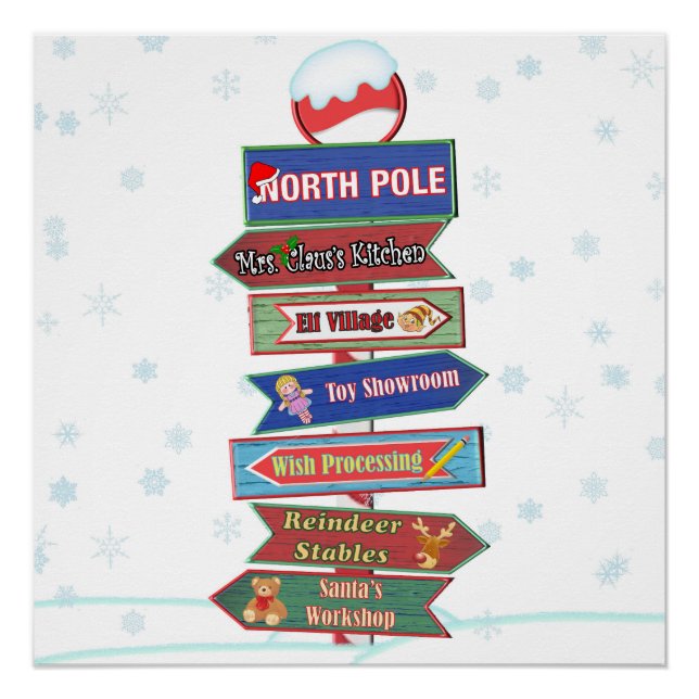 North Pole Directional Sign (Front)