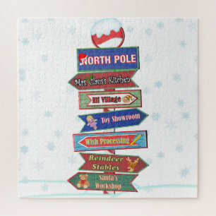 North Pole Directional Sign Jigsaw Puzzle