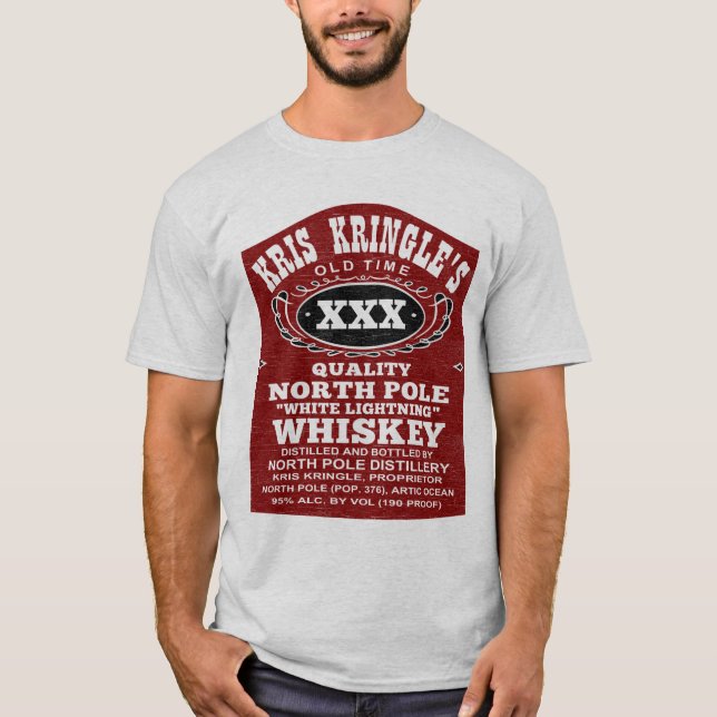 North Pole Distillery Funny Christmas T Shirt (Front)